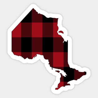 Ontario in Red Plaid Sticker